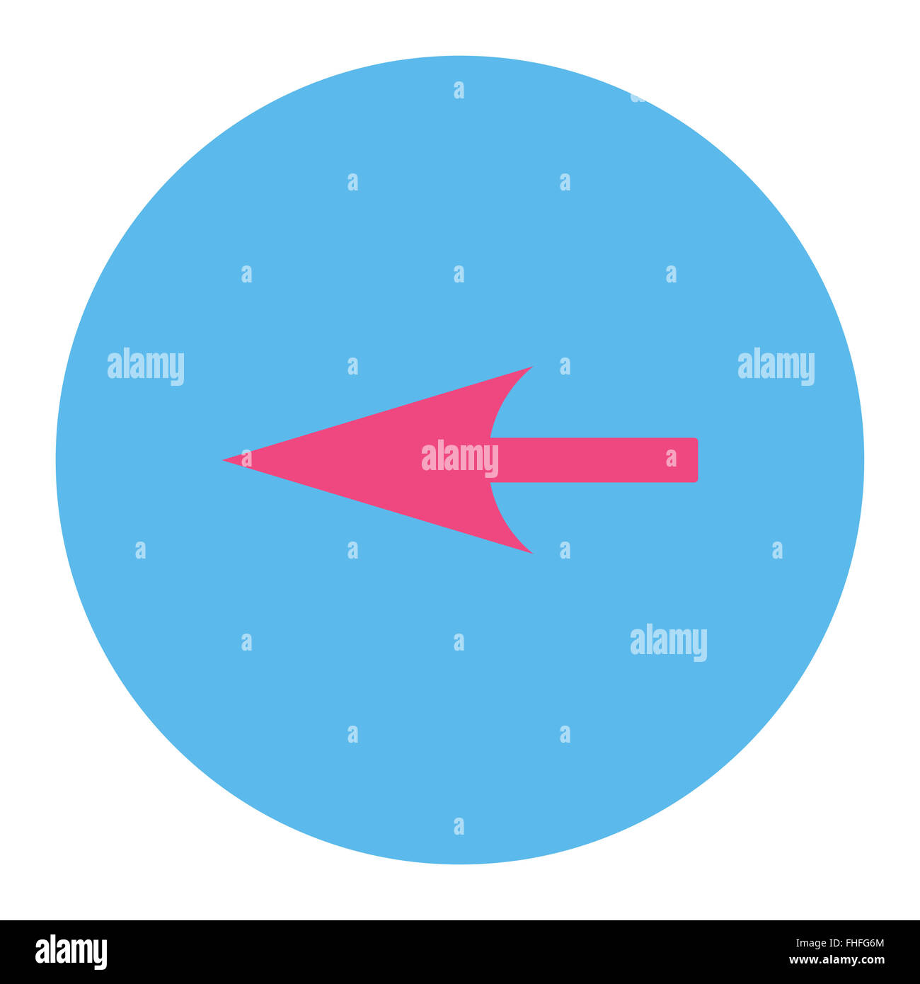 Sharp Left Arrow flat pink and blue colors round button Stock Photo - Alamy