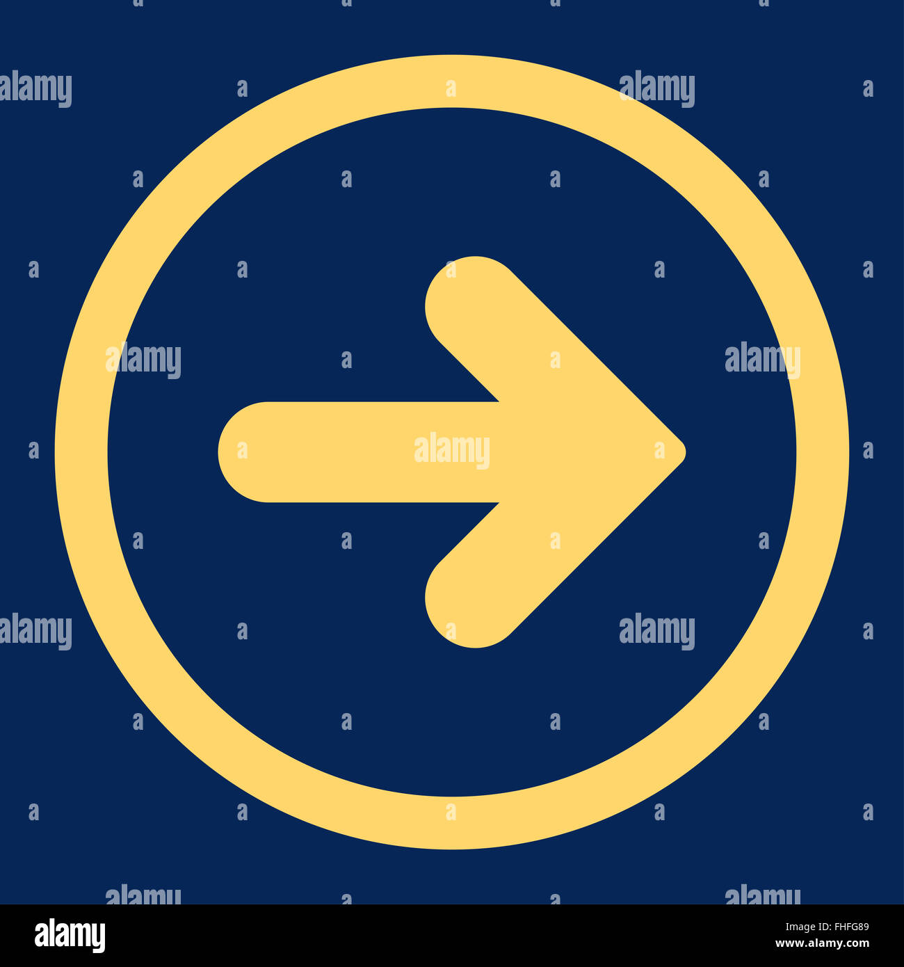 Arrow Right flat yellow color rounded vector icon Stock Photo - Alamy