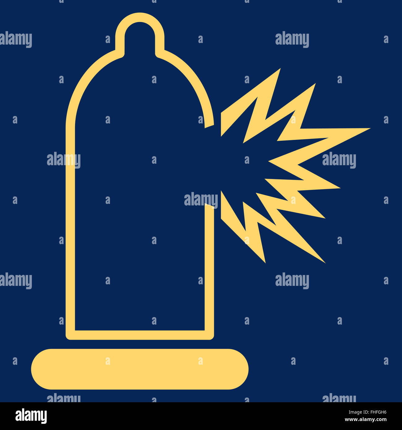 Condom Damage Flat Icon Stock Photo - Alamy