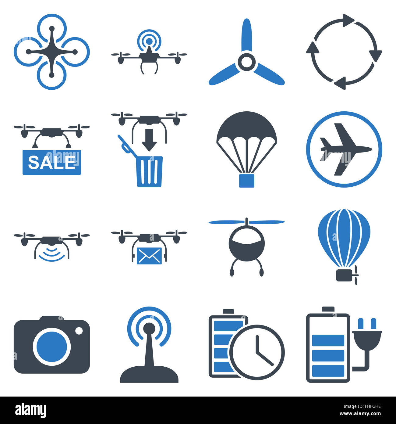 Copter tools icon set Stock Photo - Alamy