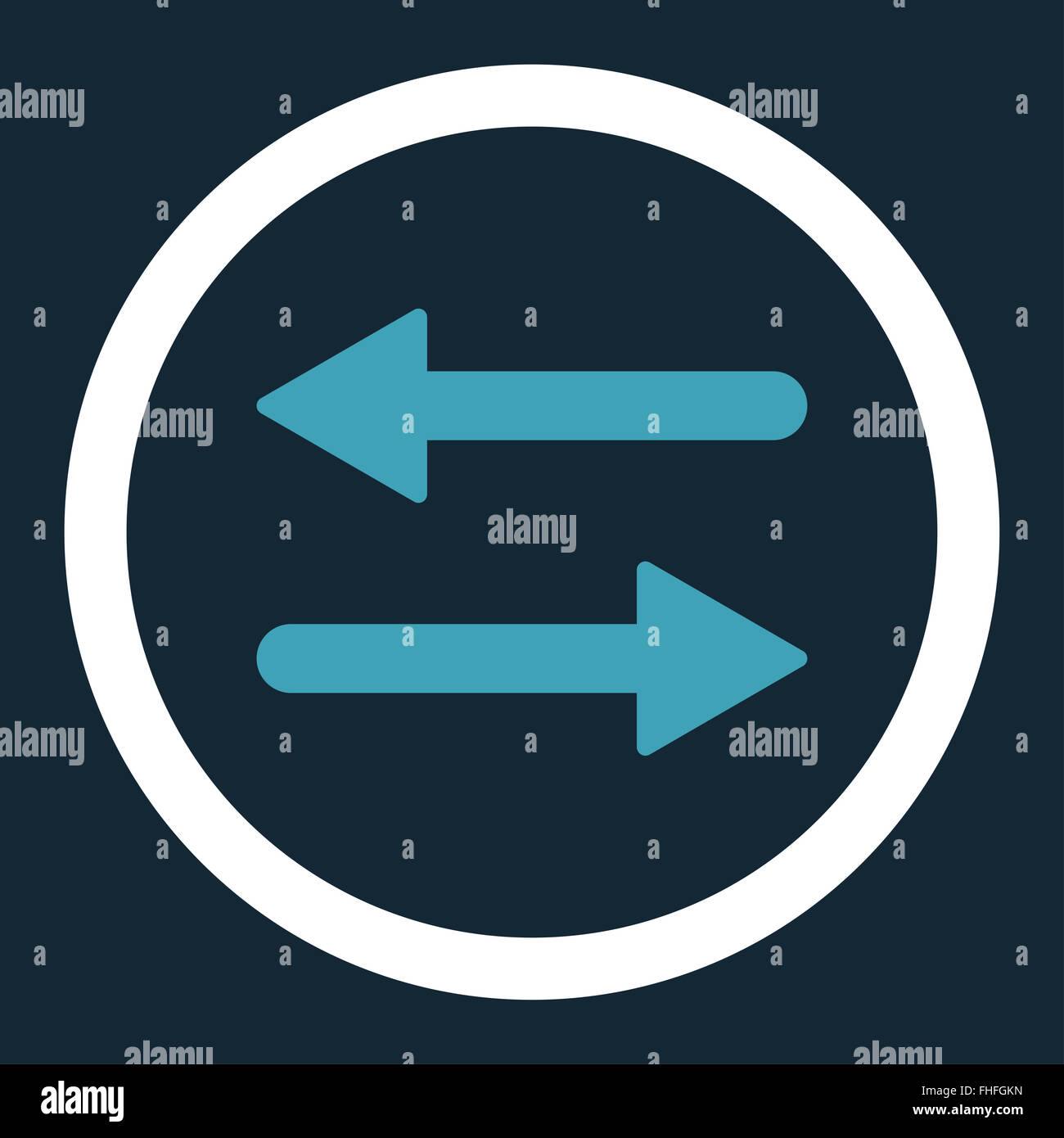 Arrows Exchange flat blue and white colors rounded raster icon Stock ...