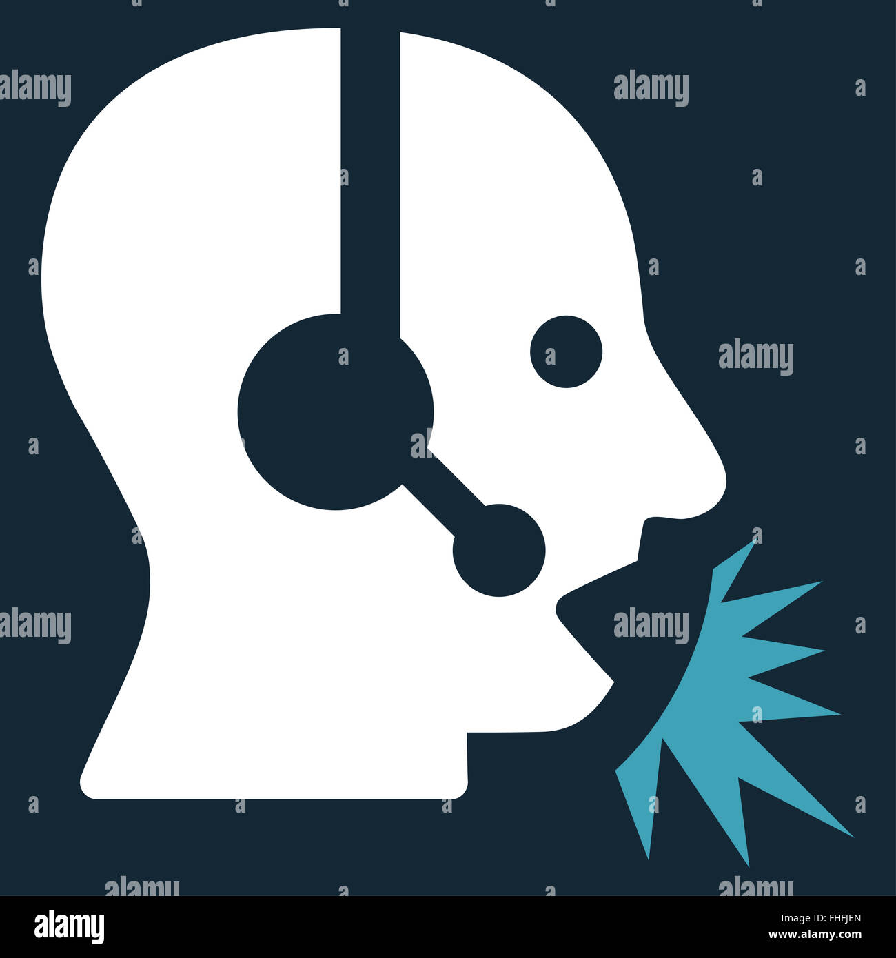 Operator Speech Flat Icon Stock Photo - Alamy