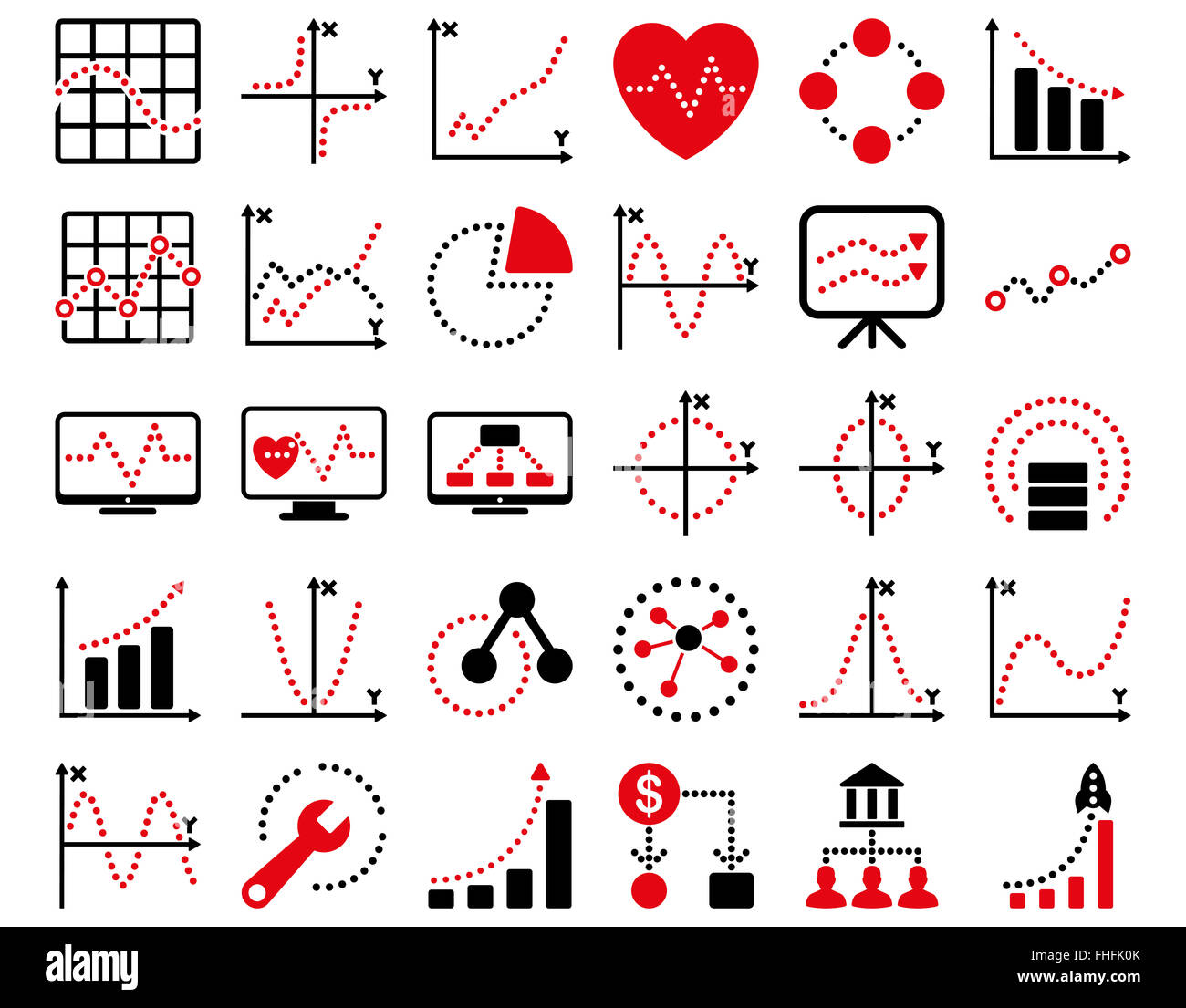 Dotted Charts Icons Stock Photo - Alamy