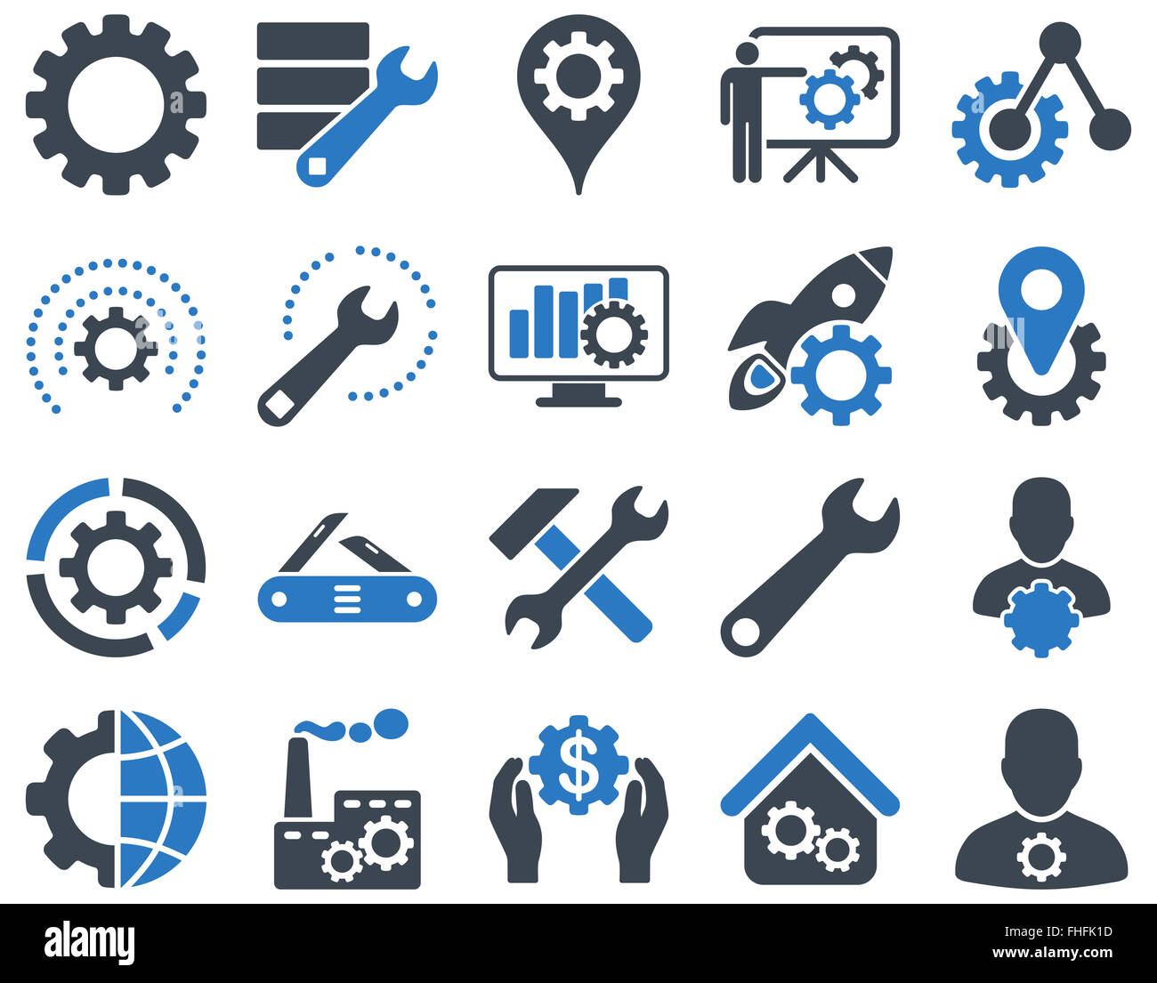 Settings and Tools Icons Stock Photo
