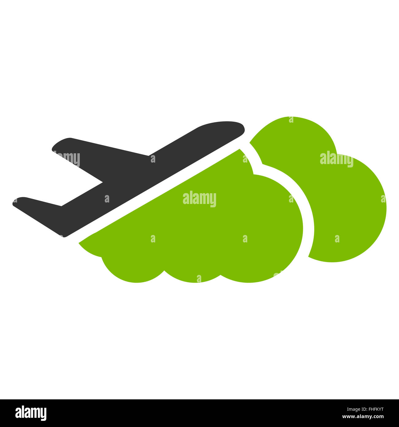 Airplane Over Clouds Flat Icon Stock Photo - Alamy