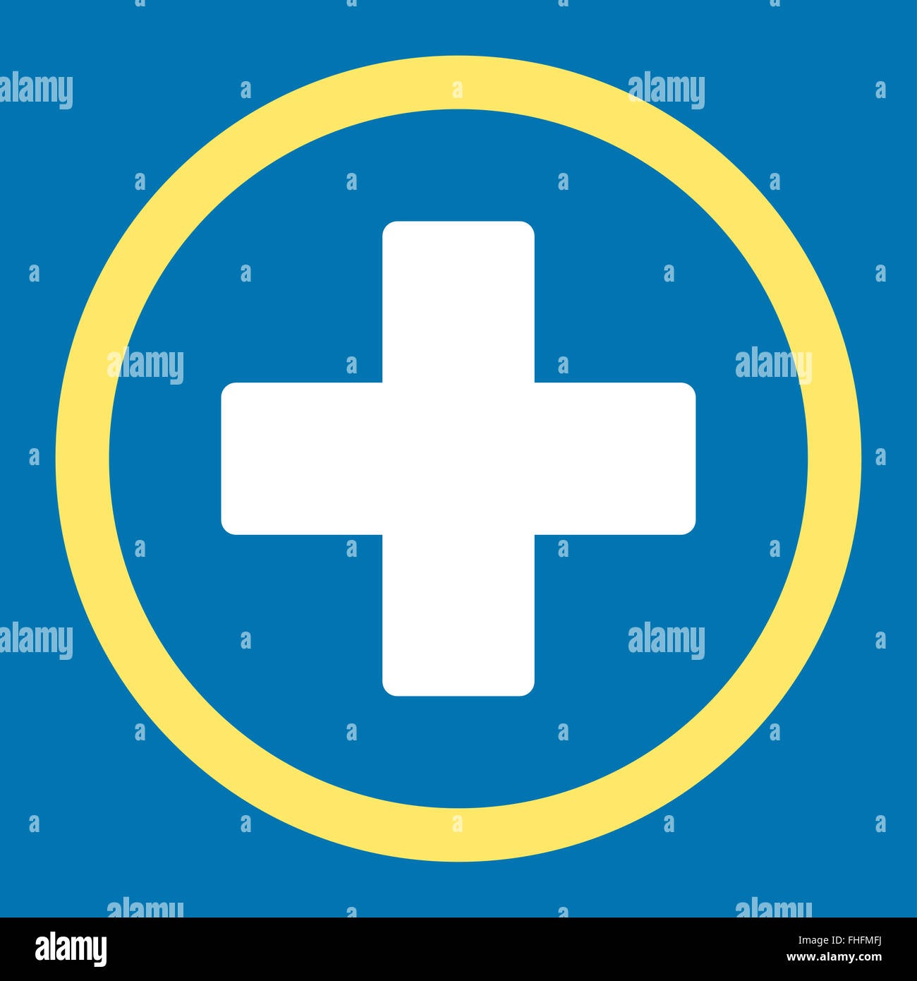 Plus flat yellow and white colors rounded vector icon Stock Photo - Alamy