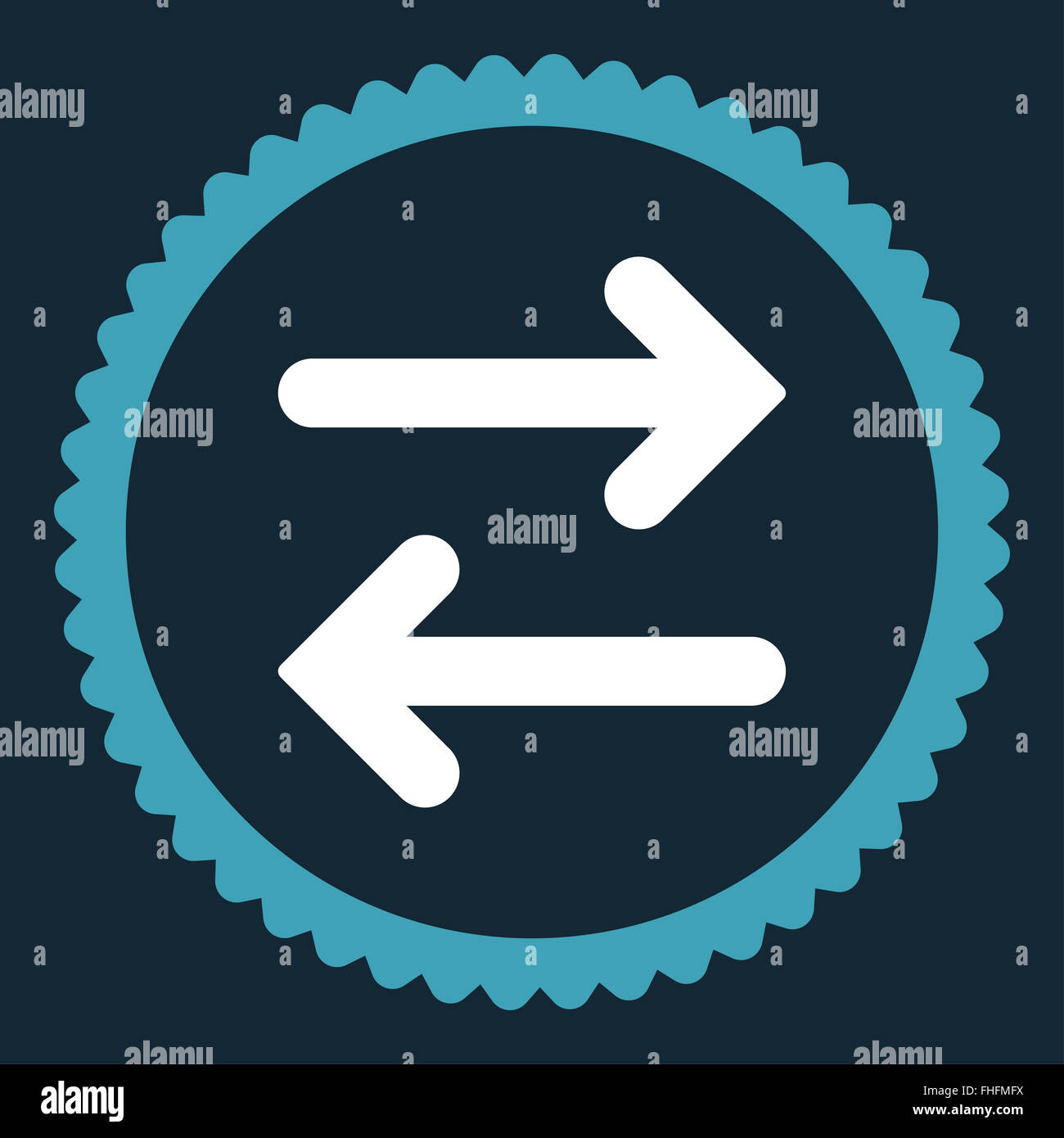 Flip Horizontal flat blue and white colors round stamp icon Stock Photo ...