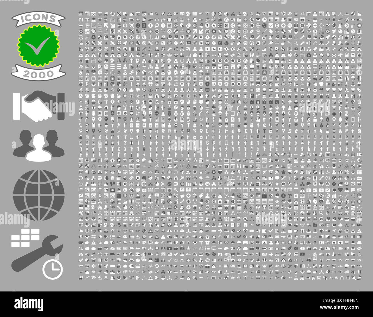 Collection Of 2000 Flat Vector Icons Stock Photo - Alamy