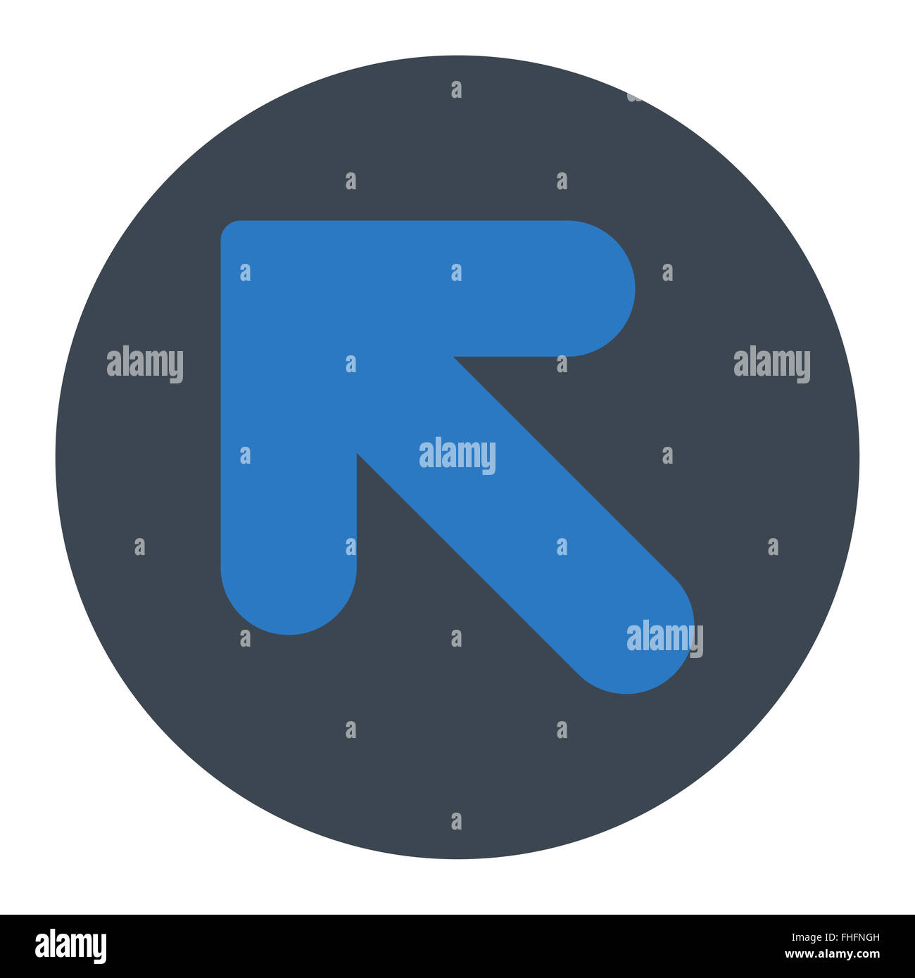 Arrow Up Left flat smooth blue colors round button Stock Photo - Alamy