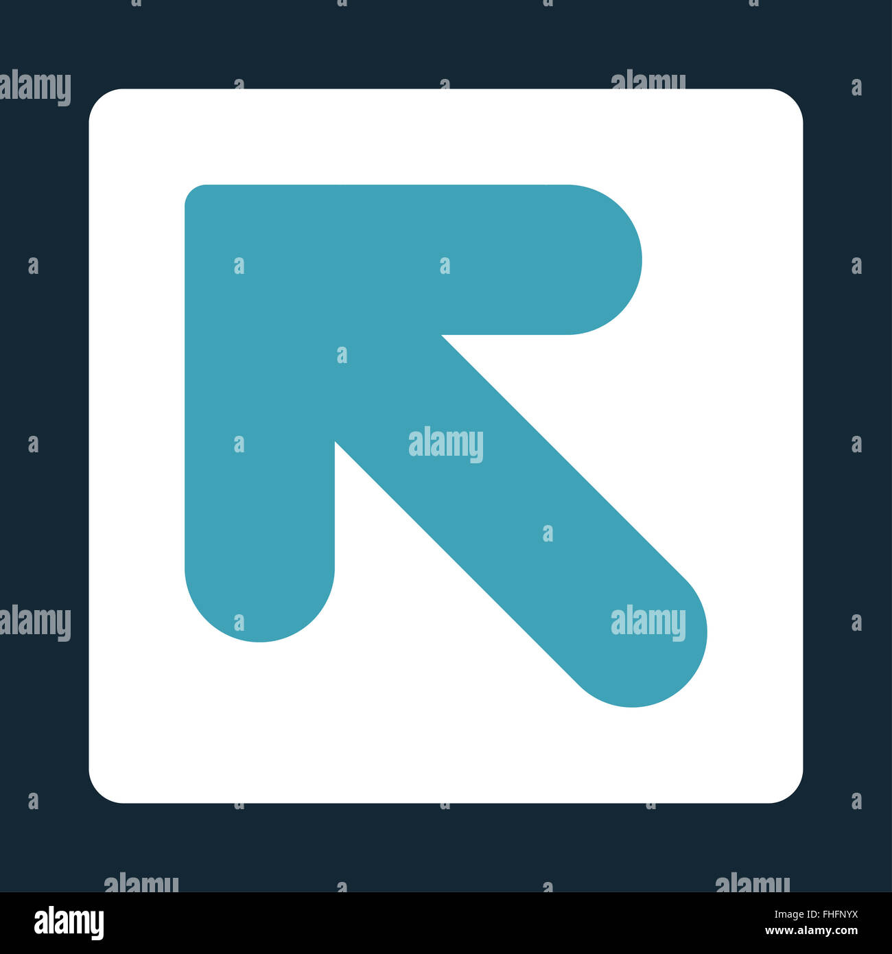 Arrow Up Left flat blue and white colors rounded button Stock Photo - Alamy