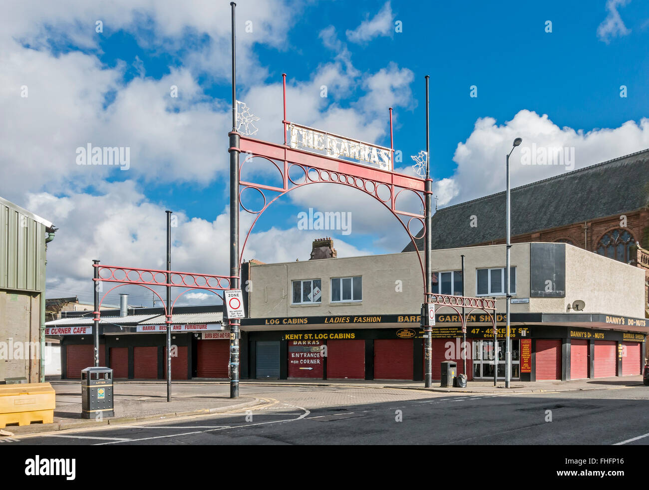 London Road Entrance to The Barras market in Glasgow Scotland on a