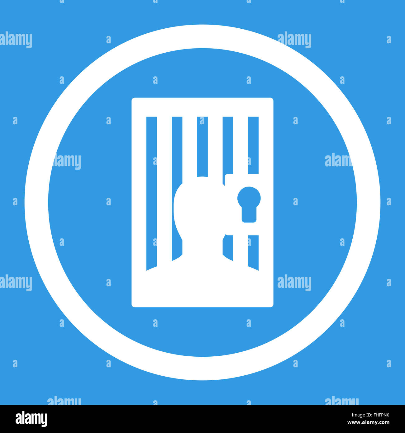 Prison flat white color rounded glyph icon Stock Photo - Alamy