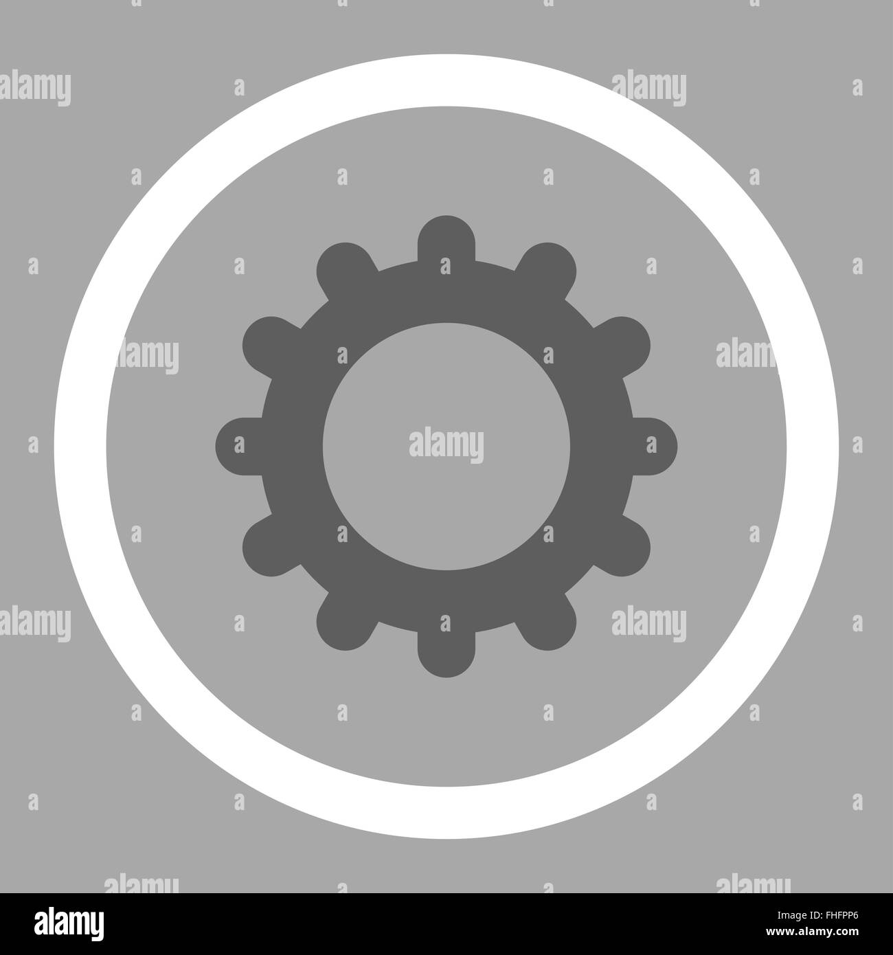 Gear flat dark gray and white colors rounded raster icon Stock Photo ...
