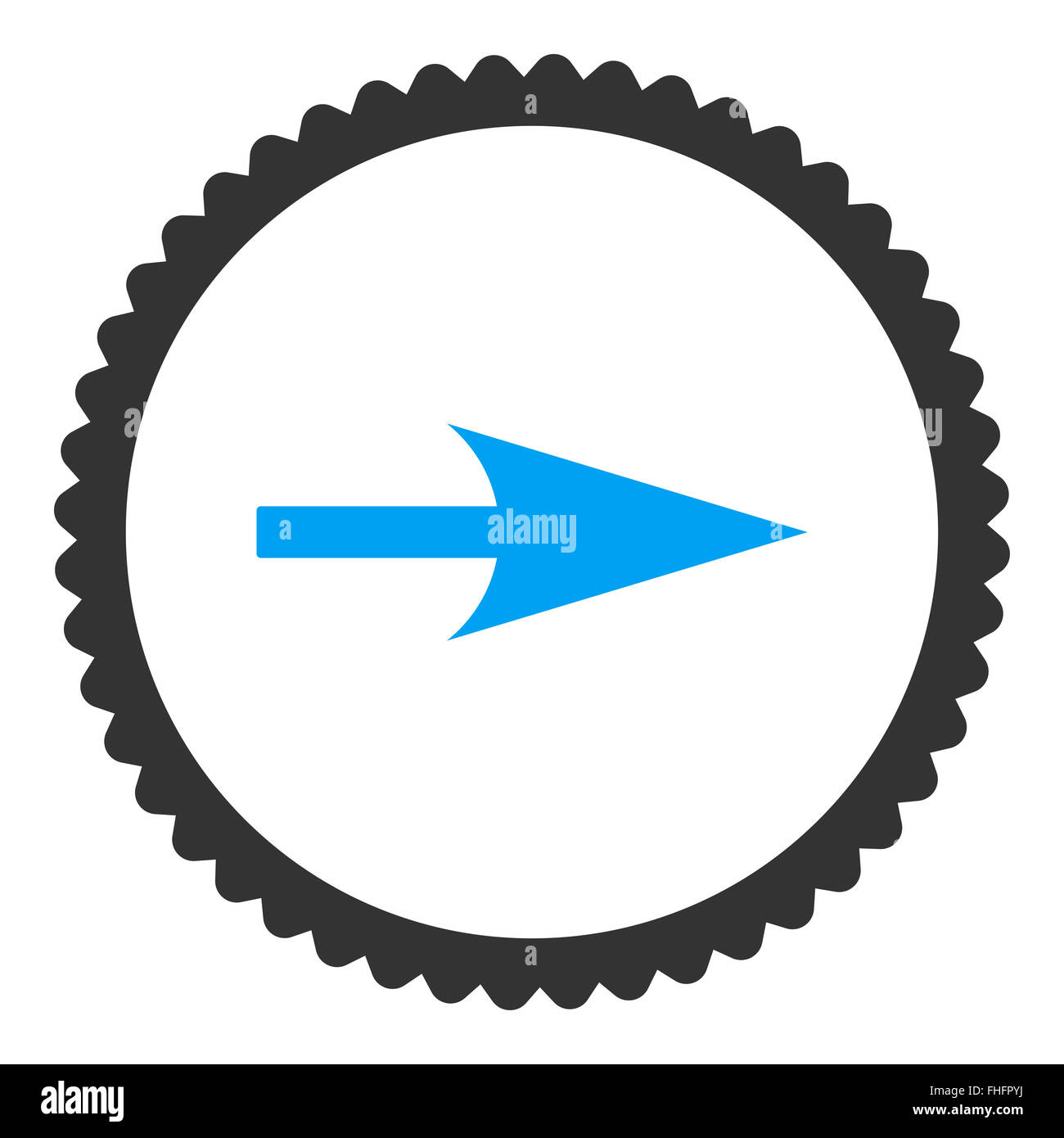 Arrow Axis X flat blue and gray colors round stamp icon Stock Photo - Alamy