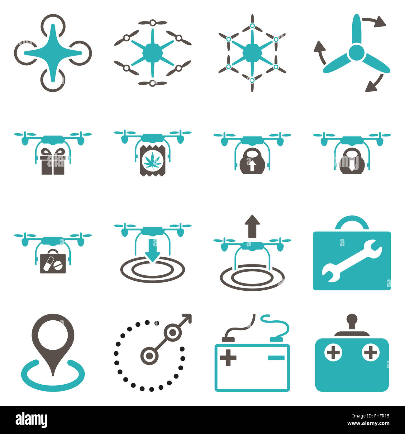 Air copter flat icon set Stock Photo - Alamy
