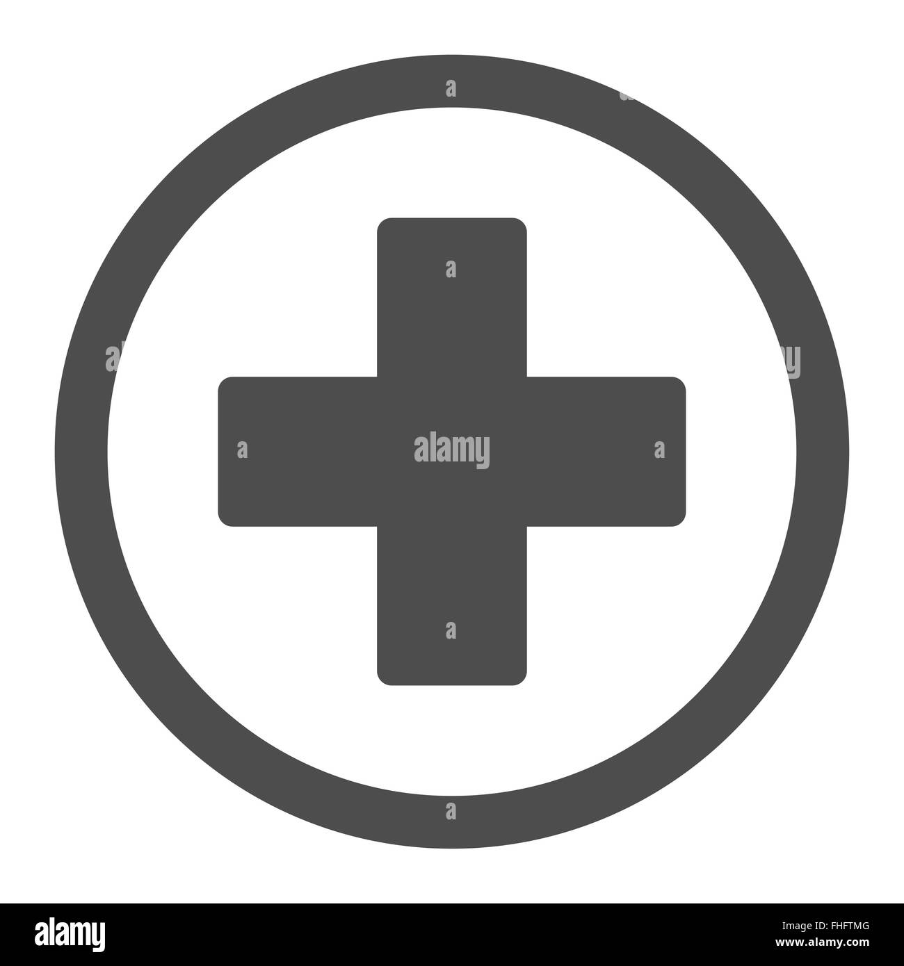 Plus flat gray color rounded vector icon Stock Photo - Alamy