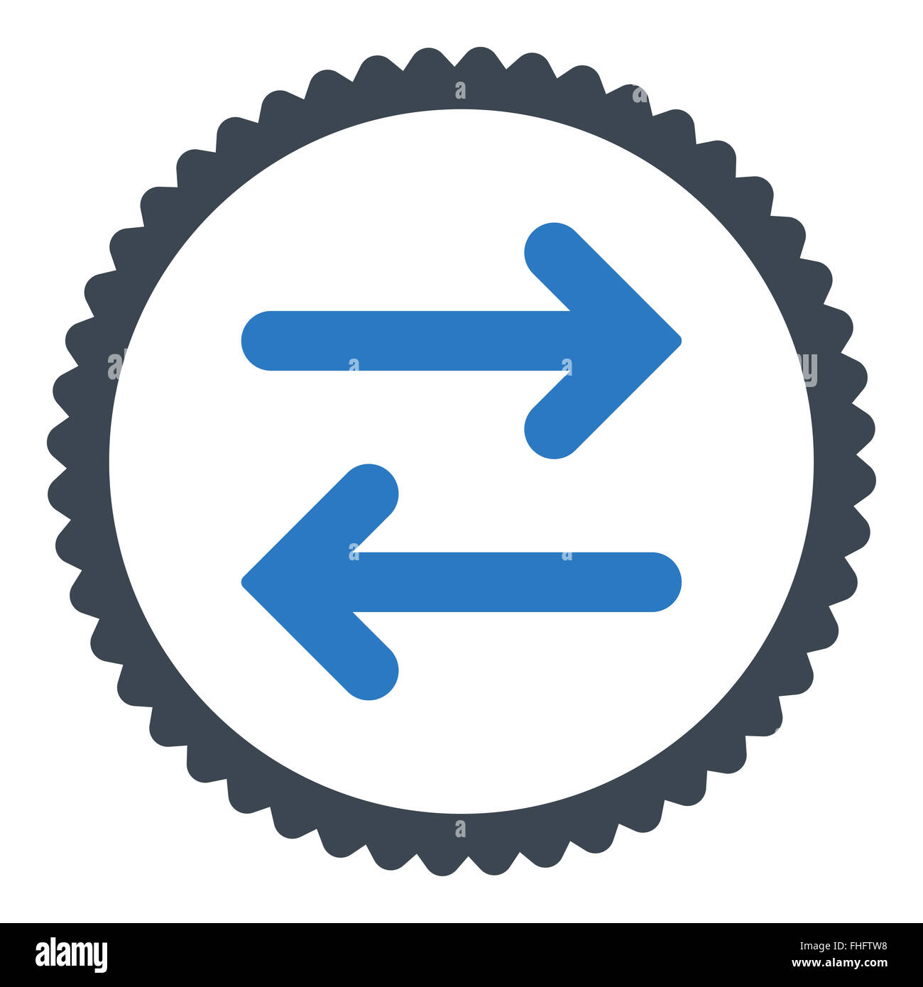Flip Horizontal flat smooth blue colors round stamp icon Stock Photo ...