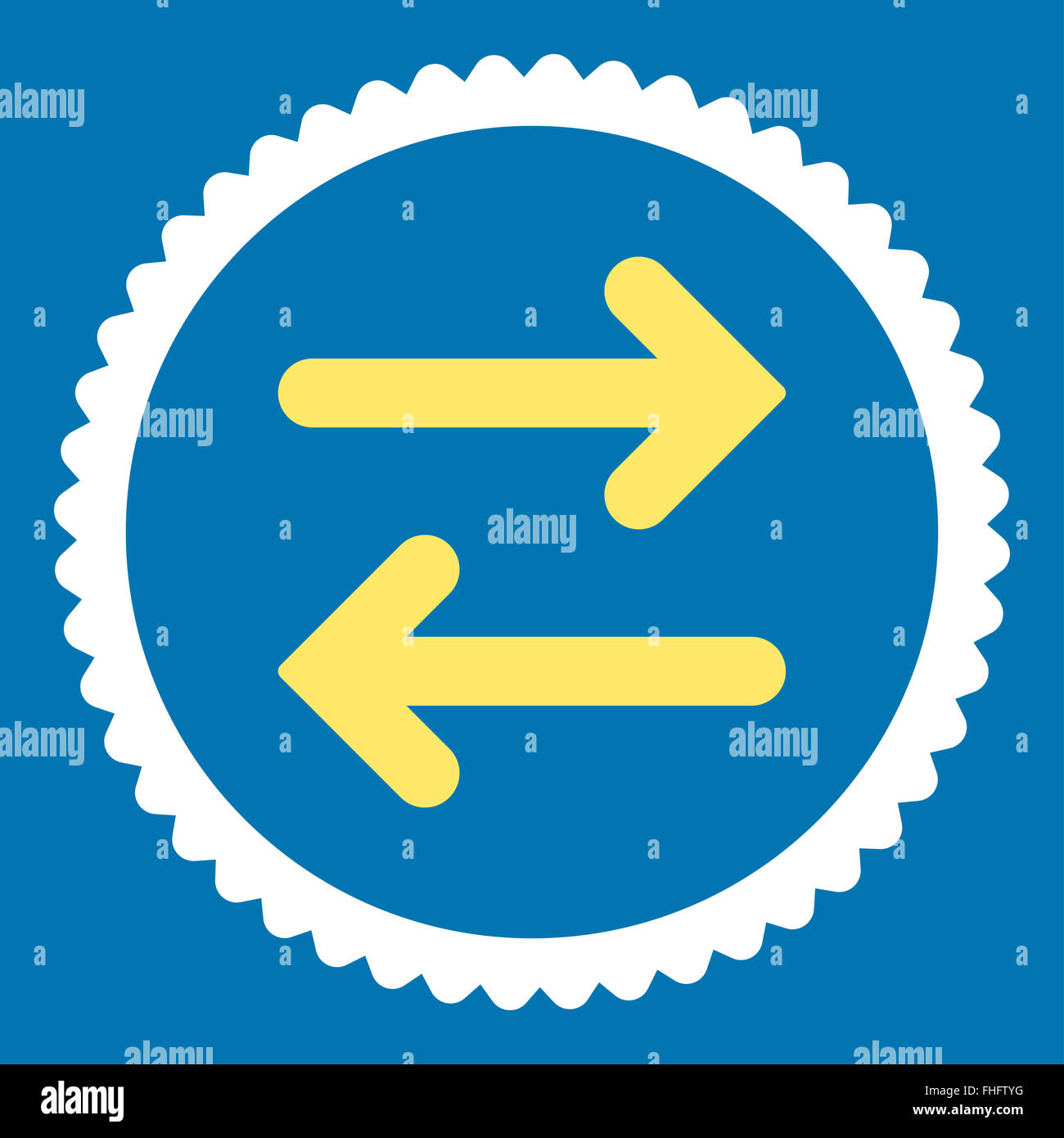 Flip Horizontal flat yellow and white colors round stamp icon Stock ...
