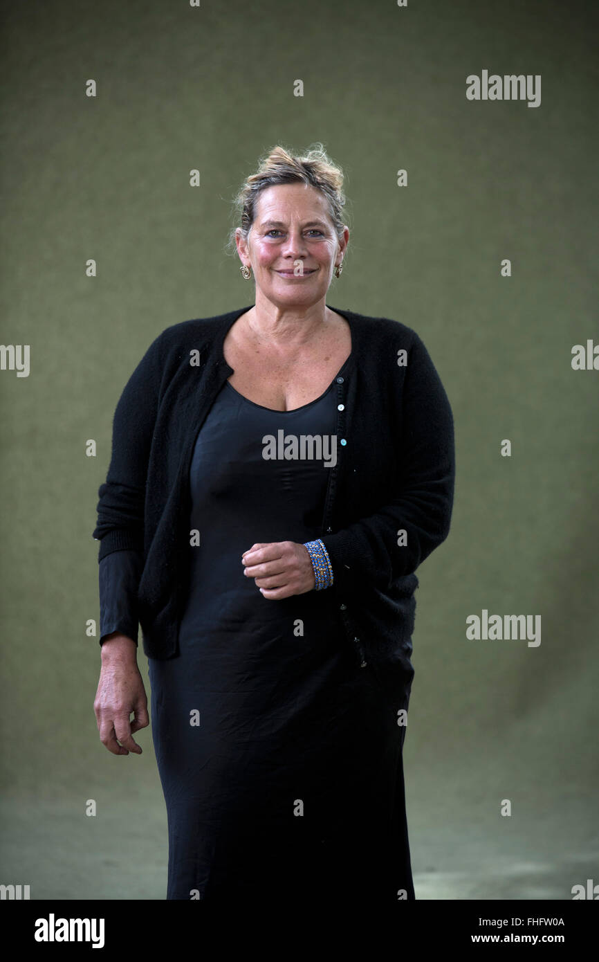 South African-born British playwright, novelist and poet Deborah Levy  pictured at the Edinburgh International Book Festival where she talked  about her new book entitled 'The Unloved'. The three-week event is the  world's