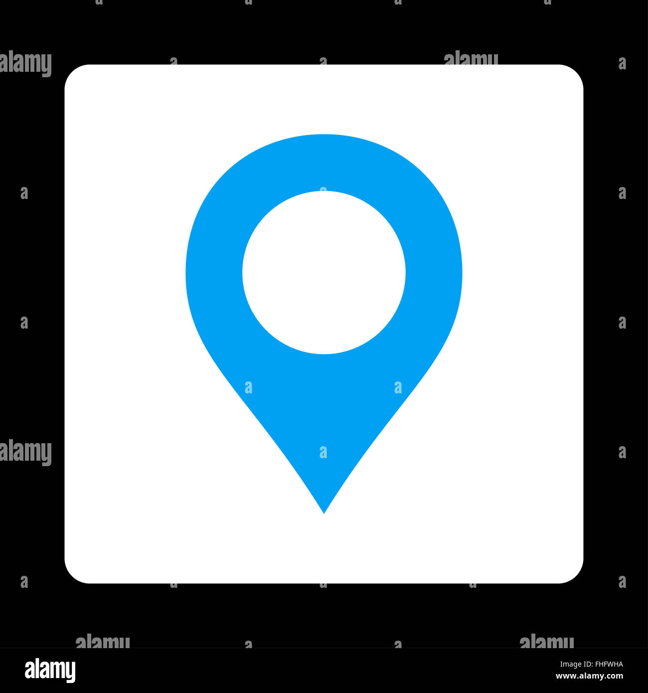 Map Marker flat blue and white colors rounded button Stock Photo - Alamy