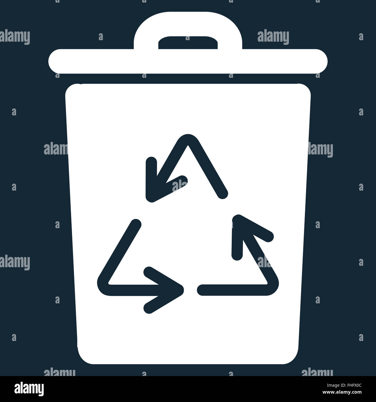Trash Can Flat Icon Stock Photo - Alamy