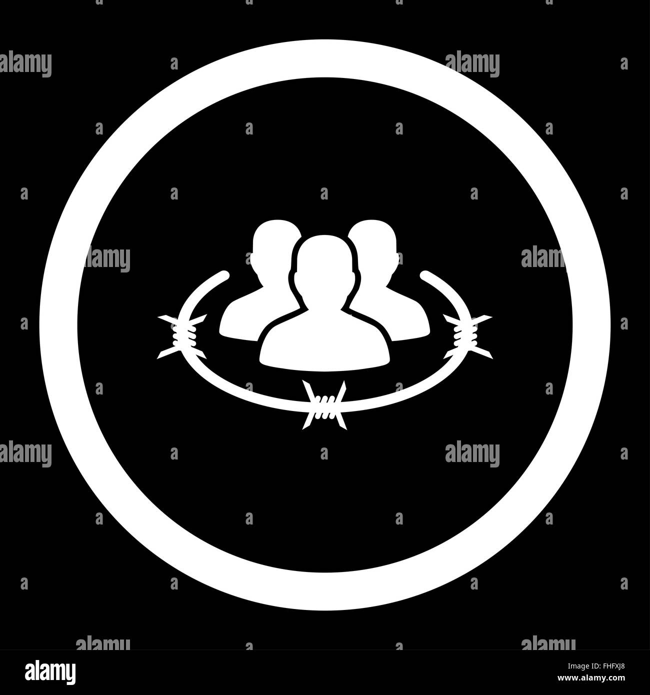 Strict management flat white color rounded vector icon Stock Photo - Alamy