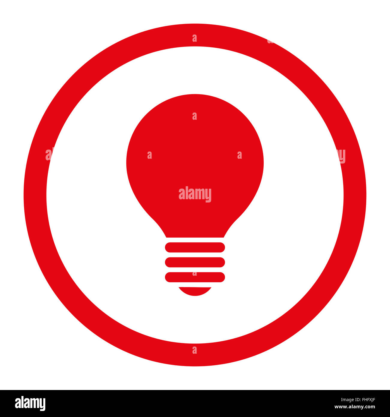 Electric Bulb flat red color rounded raster icon Stock Photo - Alamy
