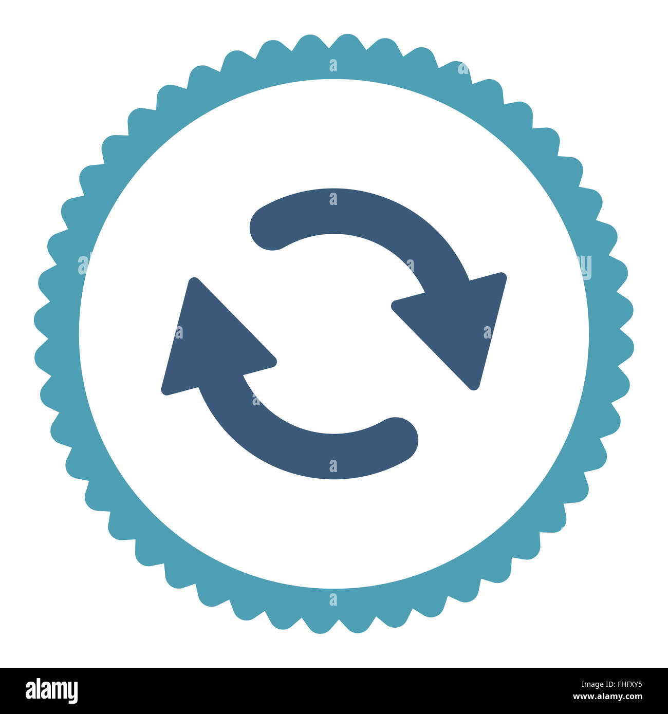 Refresh flat cyan and blue colors round stamp icon Stock Photo - Alamy