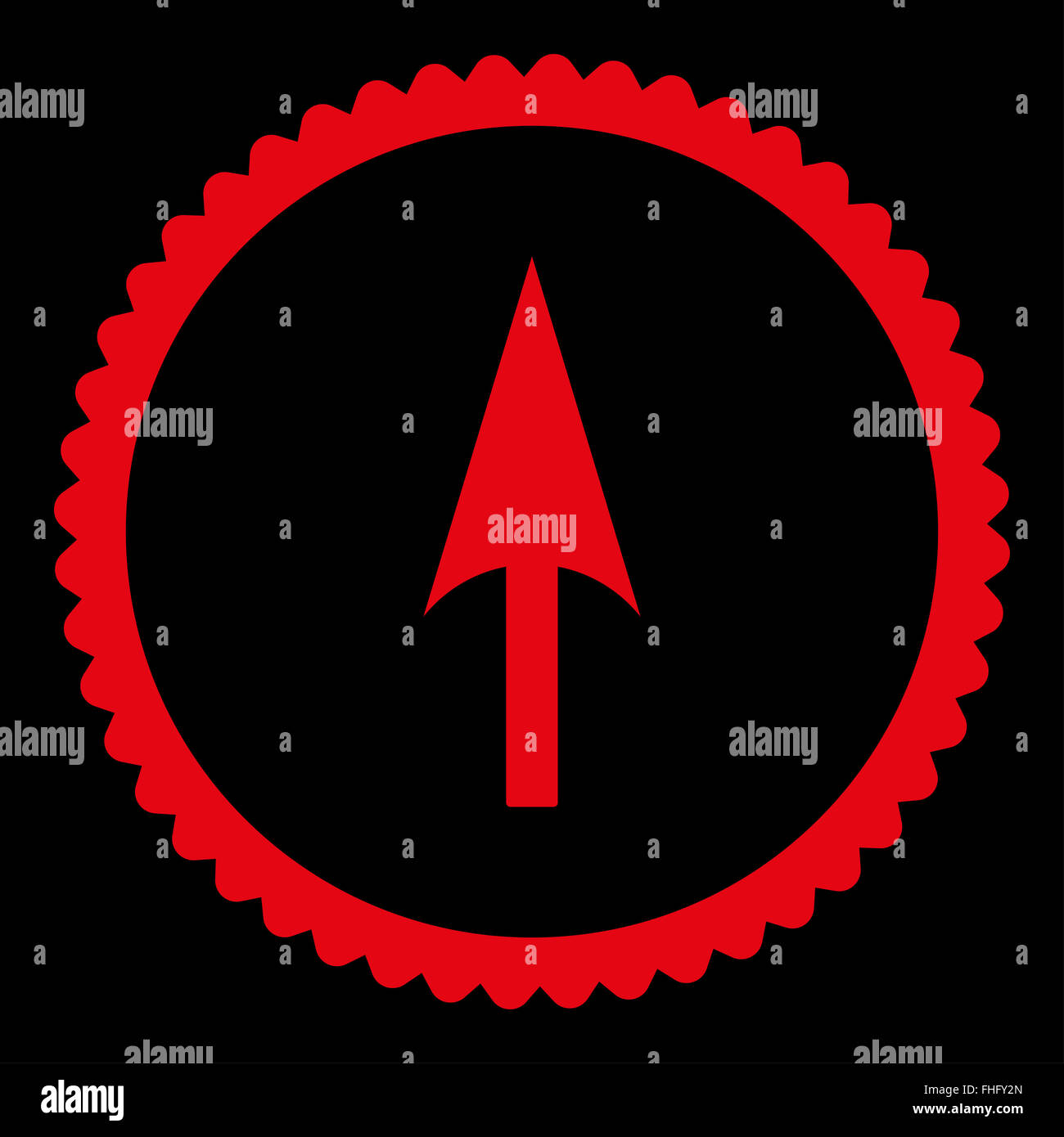 Arrow Axis Y flat red color round stamp icon Stock Photo - Alamy