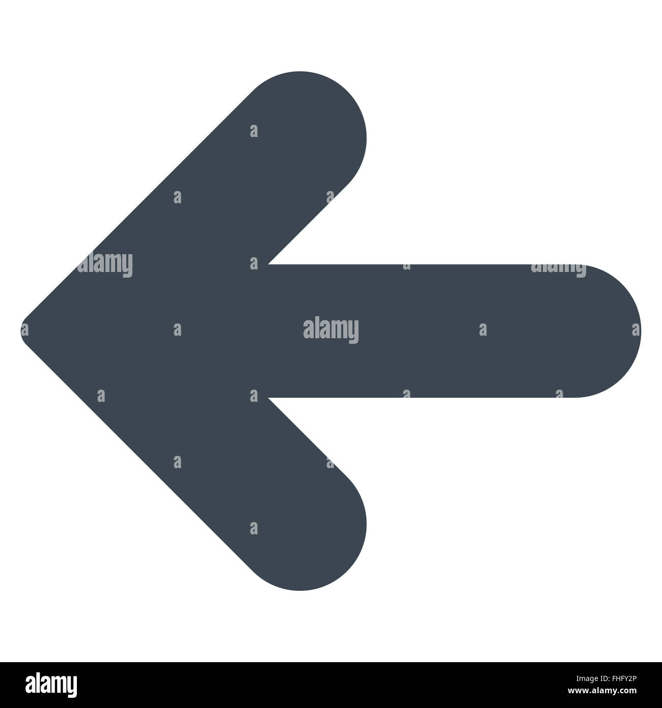 Arrow Left flat smooth blue color icon Stock Photo - Alamy