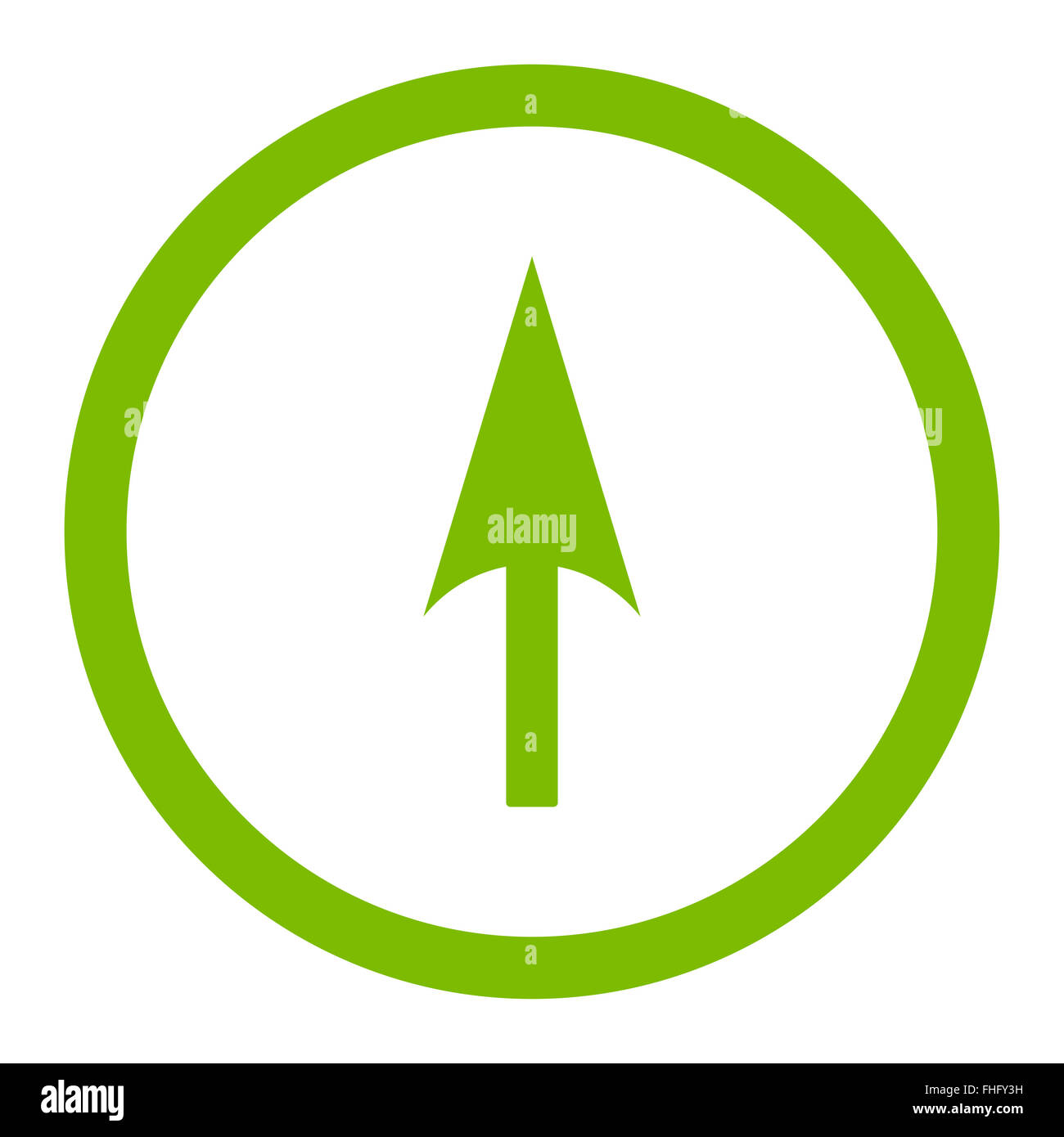 Arrow Axis Y flat eco green color rounded raster icon Stock Photo - Alamy