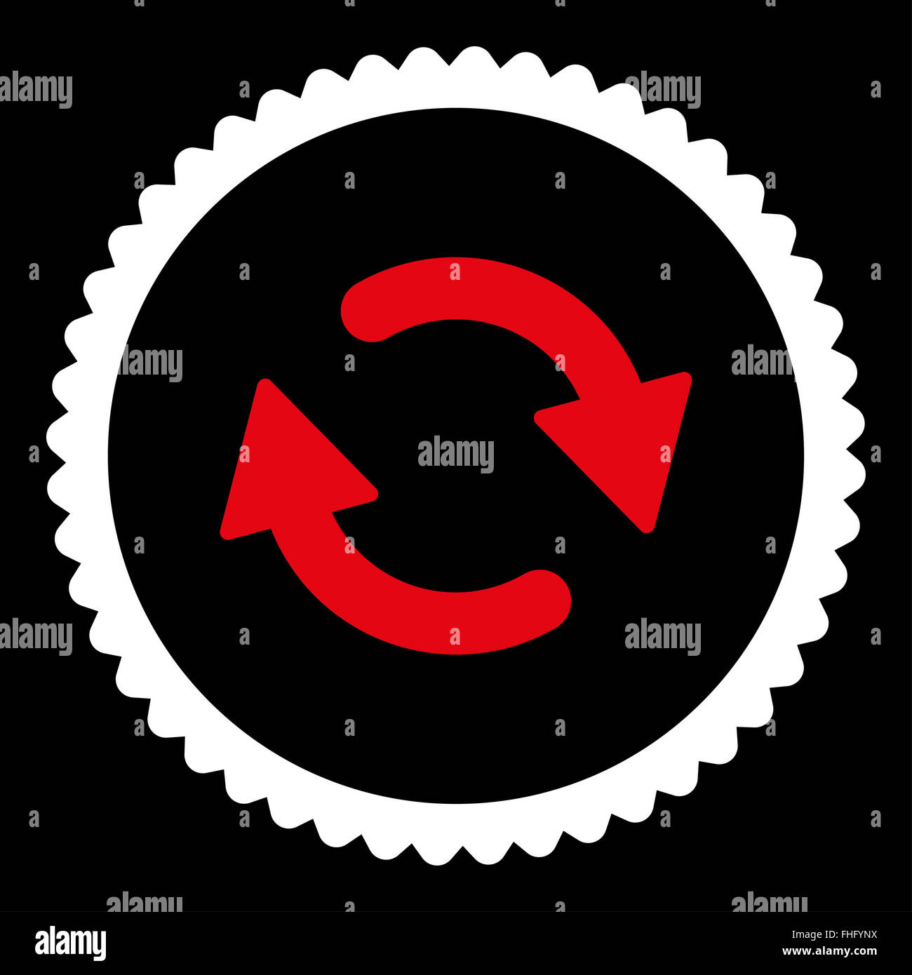 Refresh flat red and white colors round stamp icon Stock Photo - Alamy