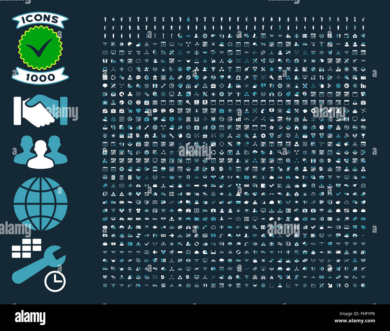 Collection Of 1000 Flat Vector Icons Stock Photo - Alamy