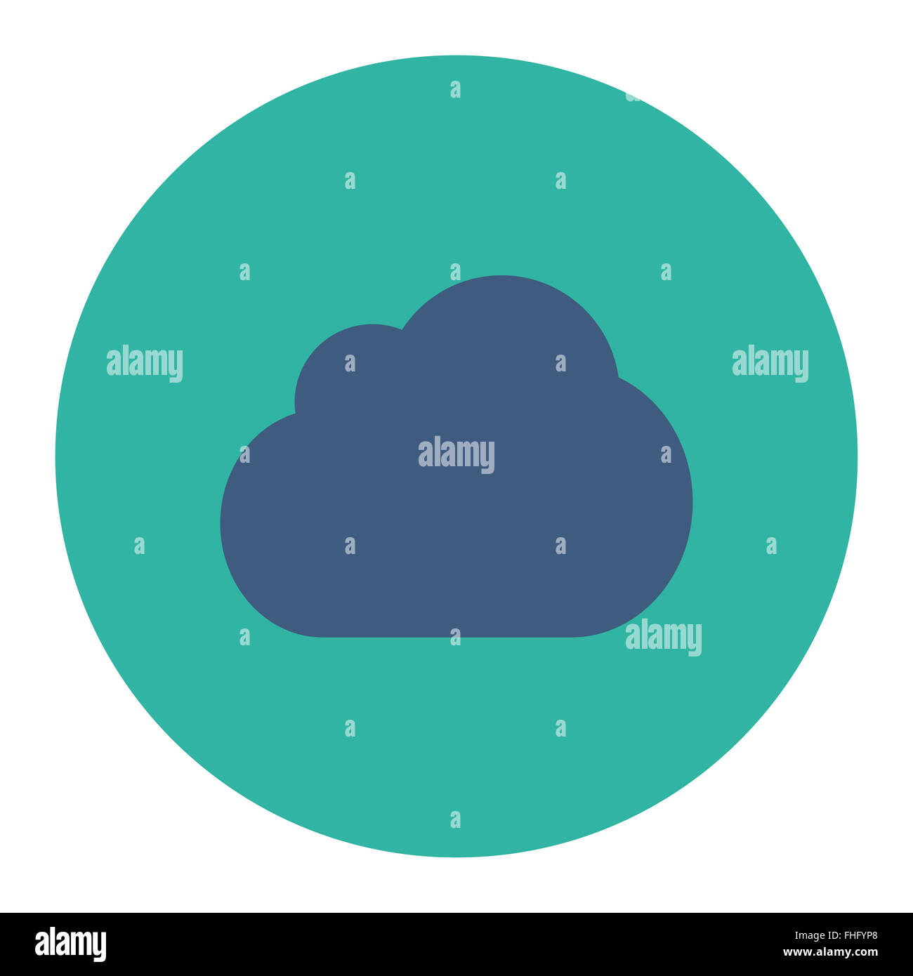 Cloud flat cobalt and cyan colors round button Stock Photo - Alamy