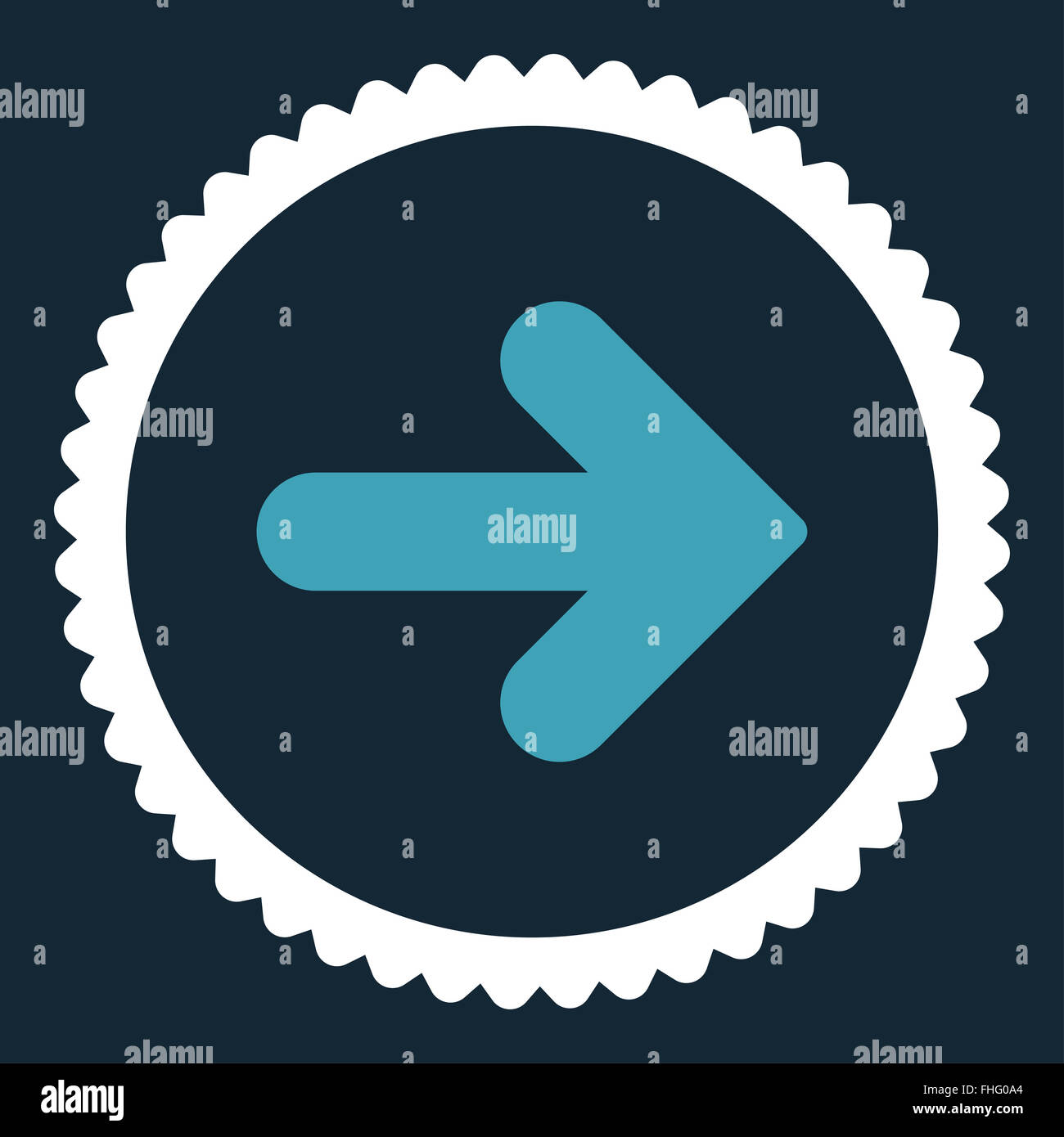 Arrow Right flat blue and white colors round stamp icon Stock Photo - Alamy