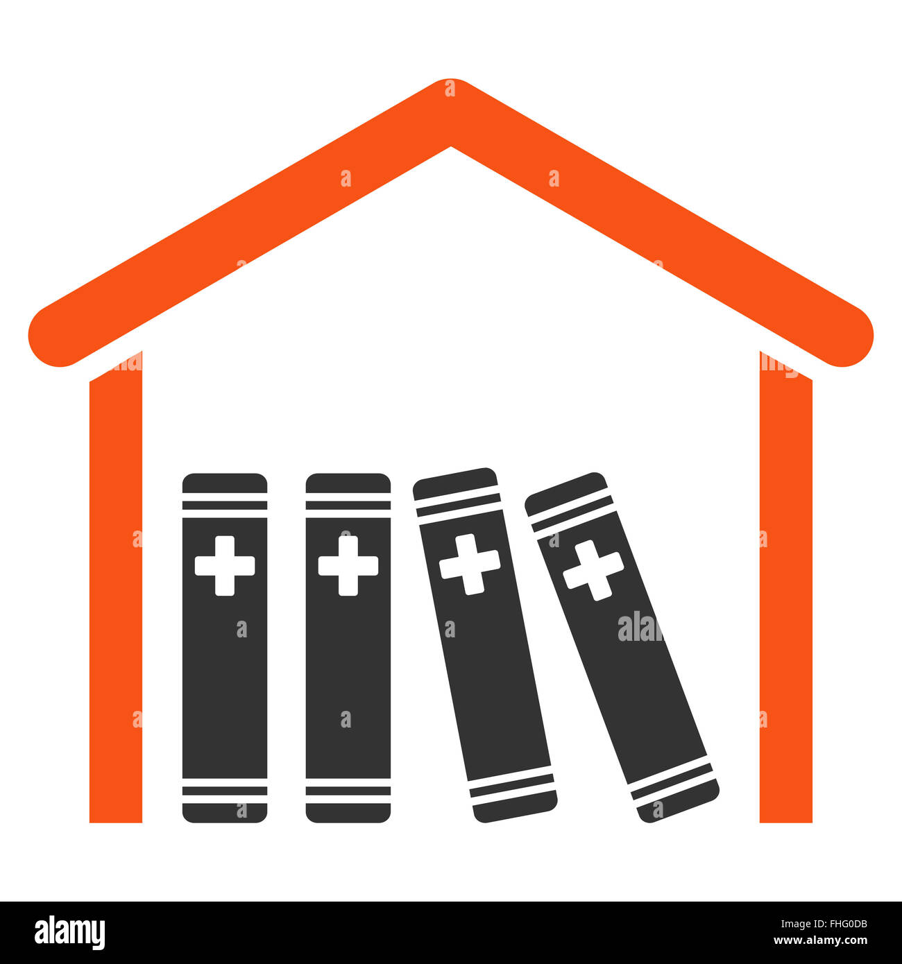 School building icon orange background hi-res stock photography and ...