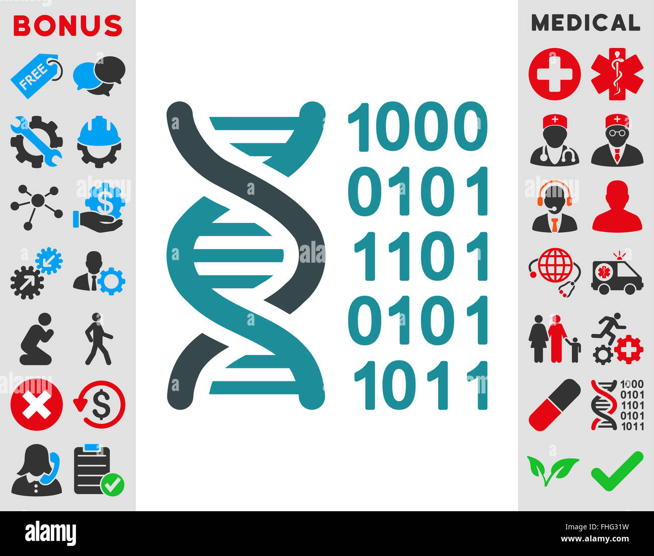 Genetic Code Icon Stock Photo - Alamy