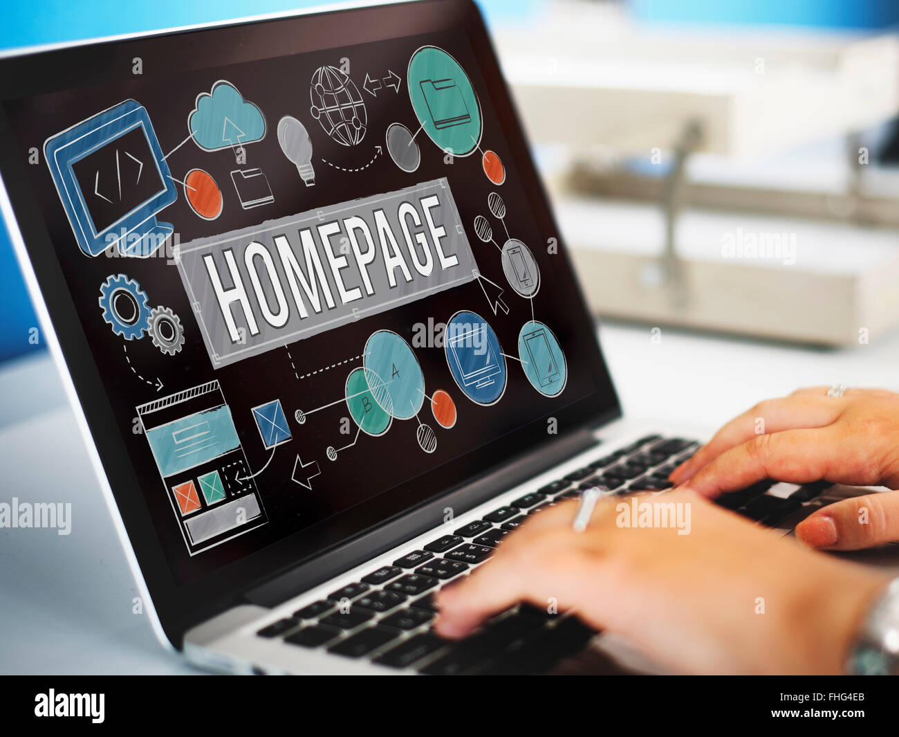 Homepage Domain HTML Web Design Concept Stock Photo