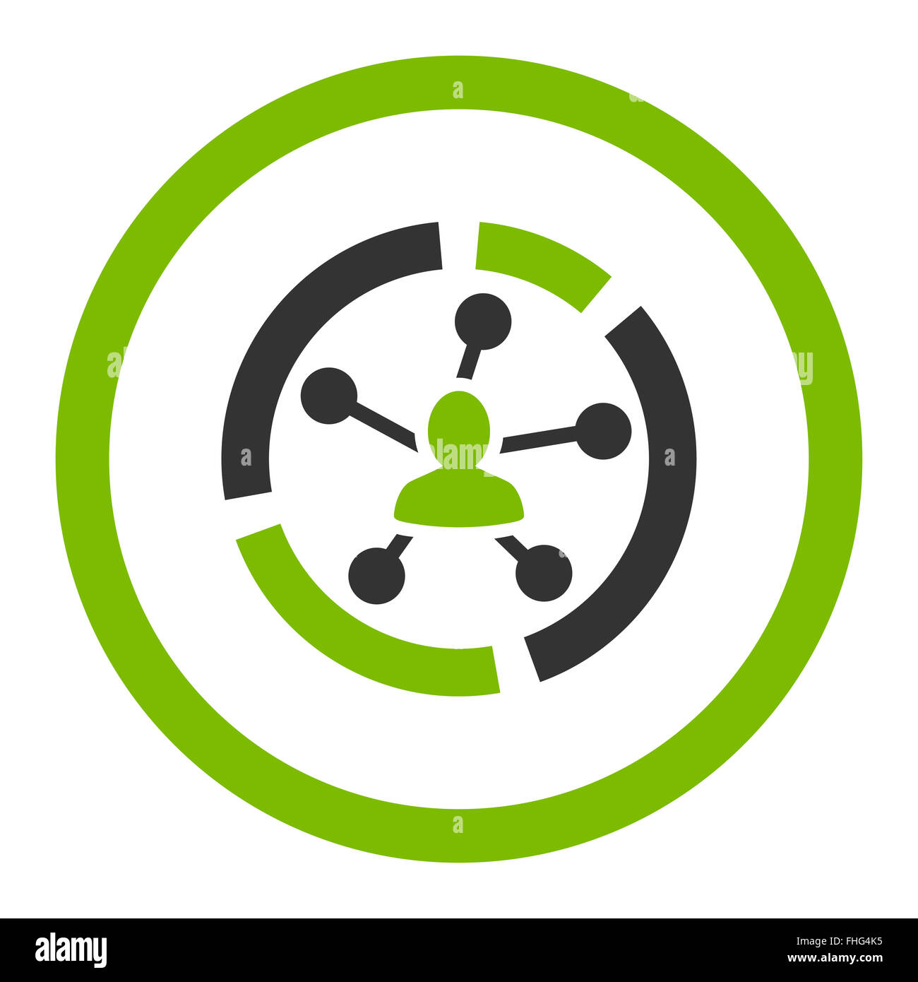 Relations diagram flat eco green and gray colors rounded glyph icon ...