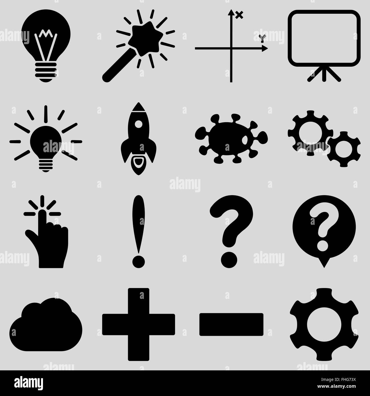 Basic science and knowledge icons Stock Photo - Alamy