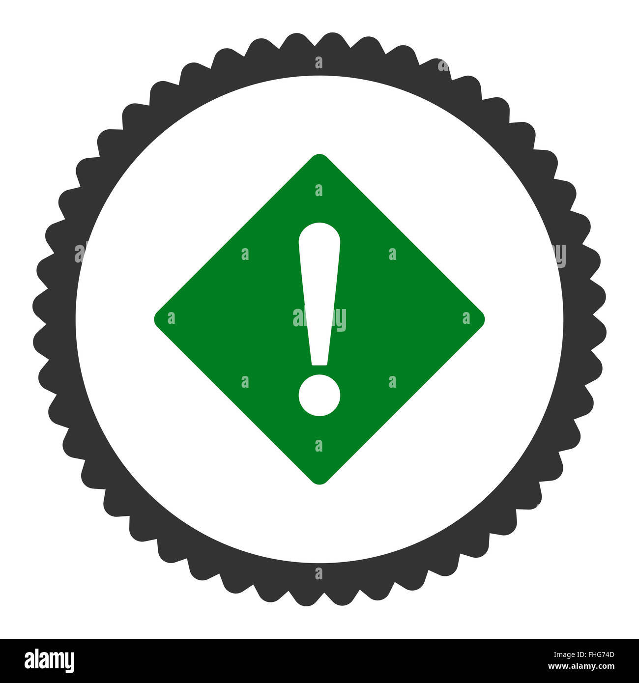 Error flat green and gray colors round stamp icon Stock Photo - Alamy