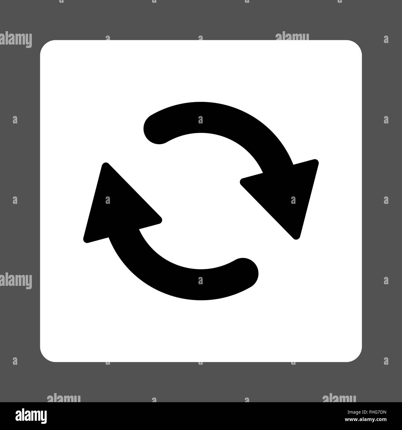 Refresh flat black and white colors rounded button Stock Photo - Alamy