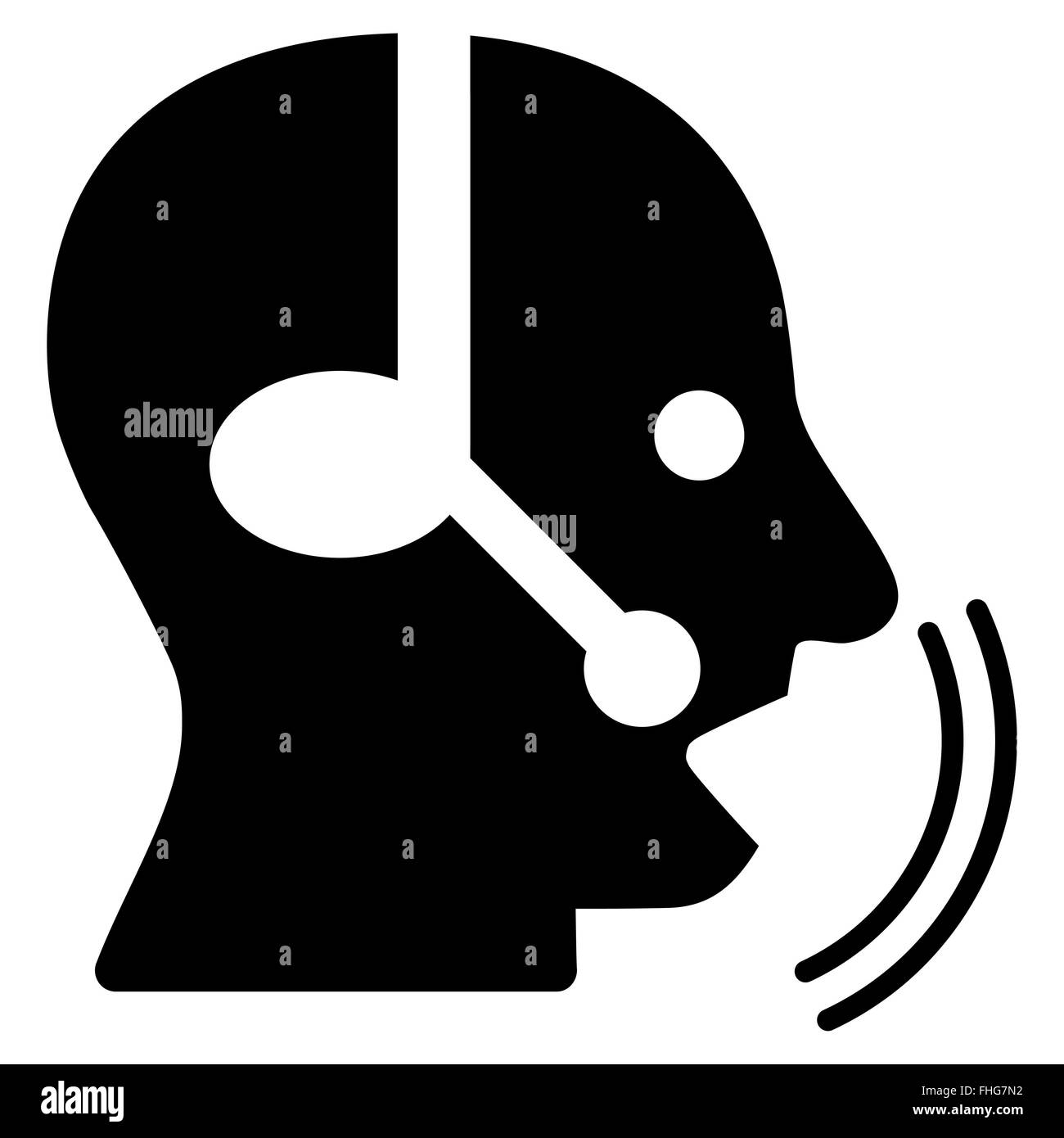 Operator Speech Flat Icon Stock Photo - Alamy