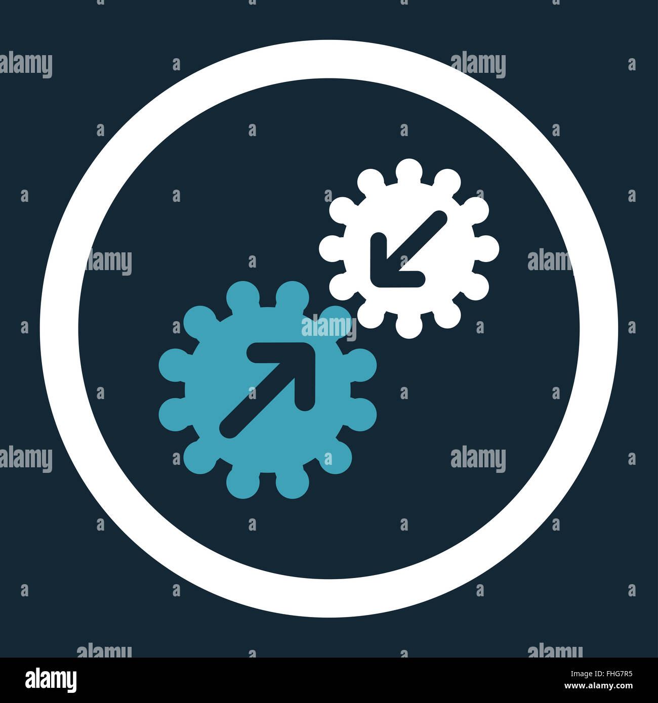 Integration flat blue and white colors rounded glyph icon Stock Photo ...
