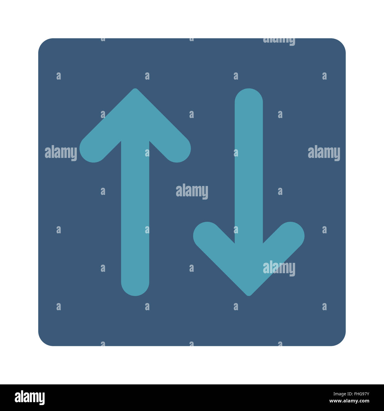 Flip Vertical flat cyan and blue colors rounded button Stock Photo - Alamy