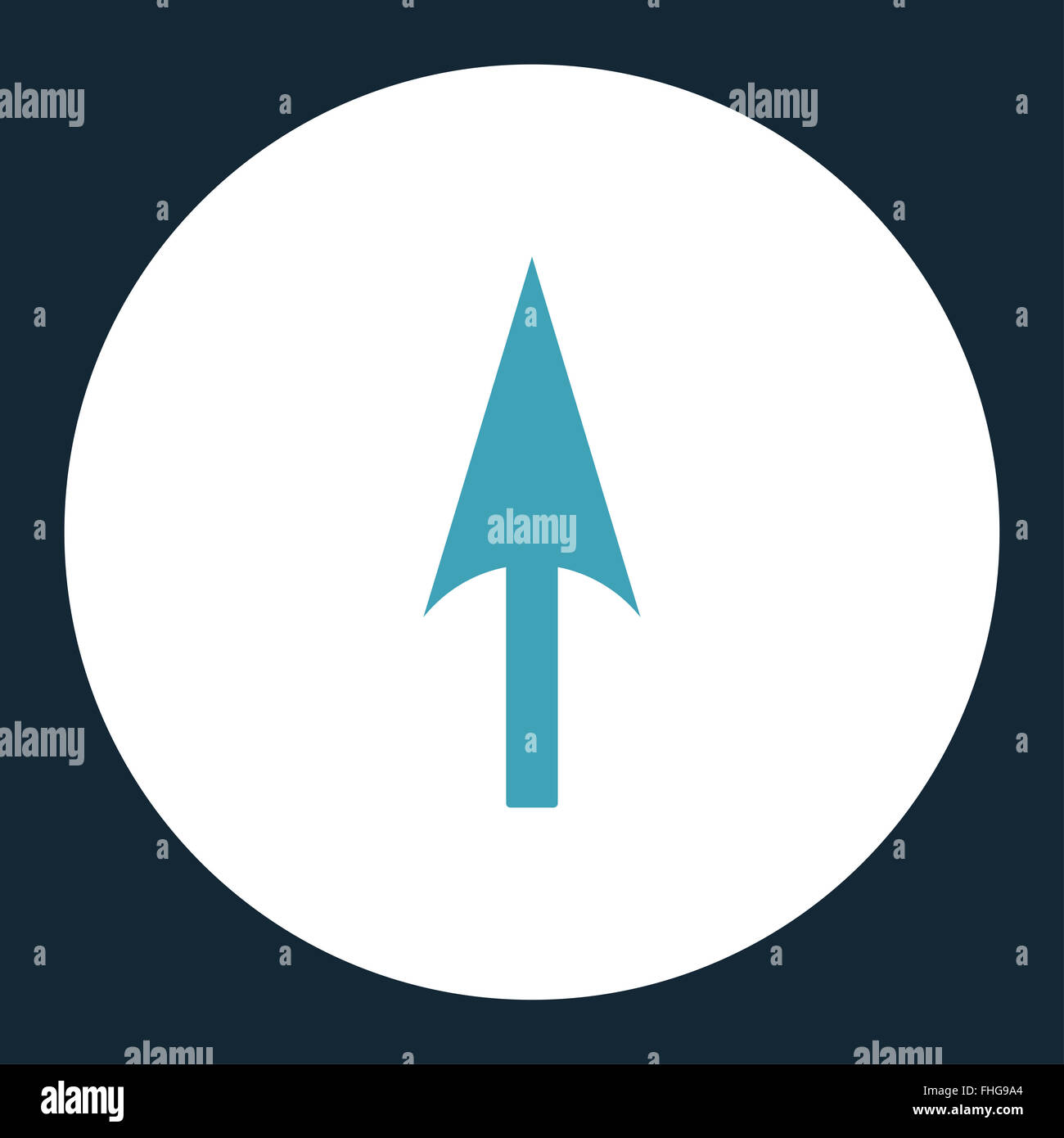 Arrow Axis Y flat blue and white colors round button Stock Photo - Alamy