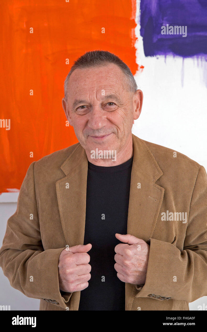 French philosopher Yves Michaud in his apartment, Paris Stock Photo Alamy
