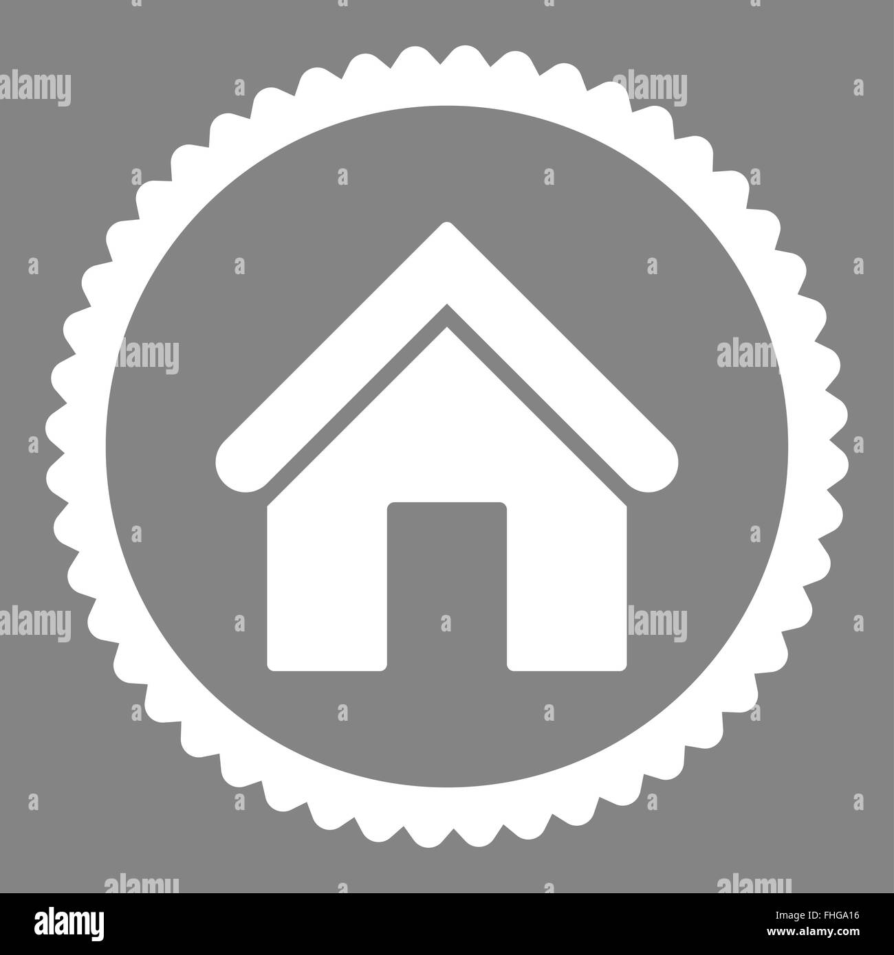 Home flat white color round stamp icon Stock Photo - Alamy