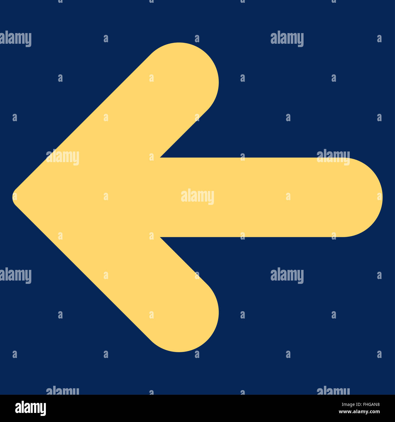 Arrow Left flat yellow color icon Stock Photo - Alamy