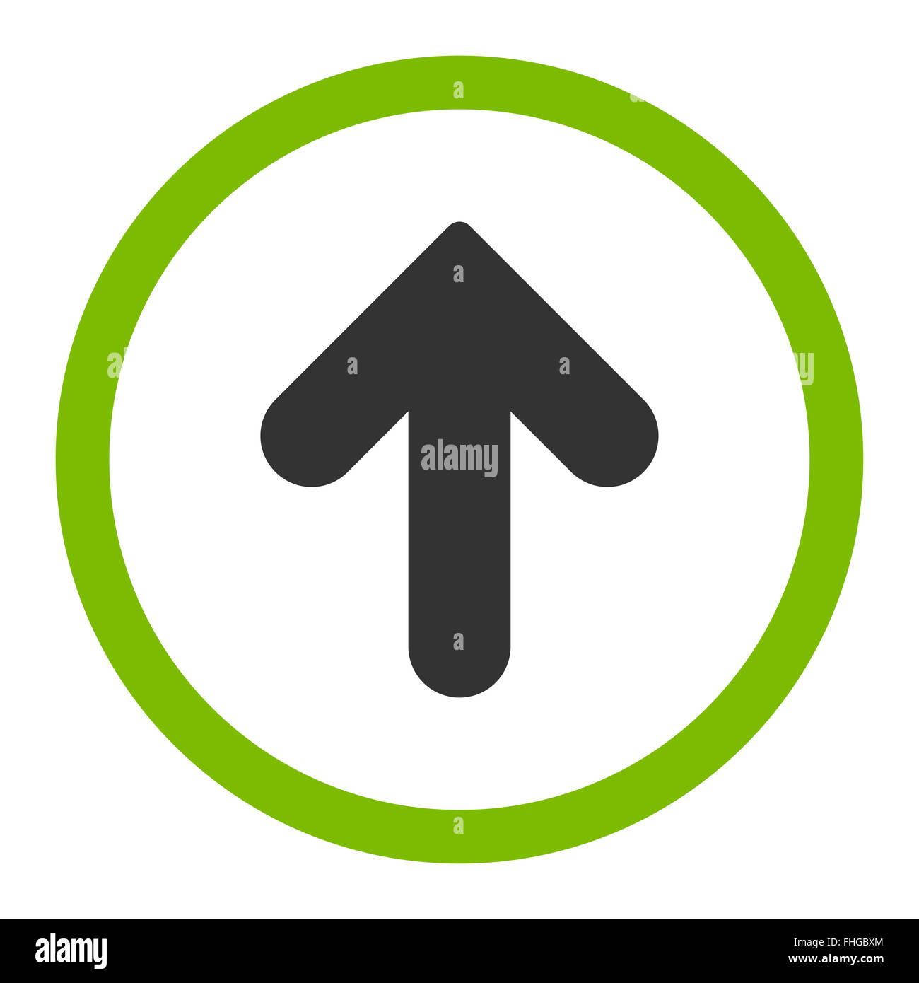 Arrow Up flat eco green and gray colors rounded raster icon Stock Photo ...